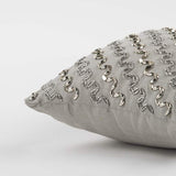 Lux Silver and Gold Beaded Chevron Throw Pillow - Homeroots - Flyclothing LLC