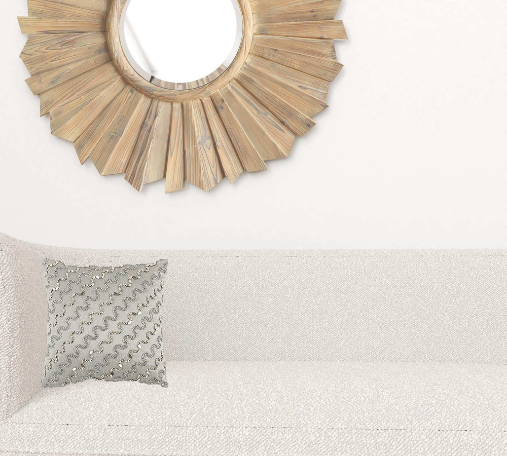 Lux Silver and Gold Beaded Chevron Throw Pillow - Homeroots - Flyclothing LLC