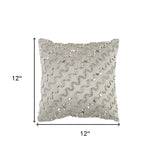 Lux Silver and Gold Beaded Chevron Throw Pillow - Homeroots - Flyclothing LLC