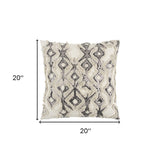 Ivory Gray Snakeskin Pattern Throw Pillow - Homeroots