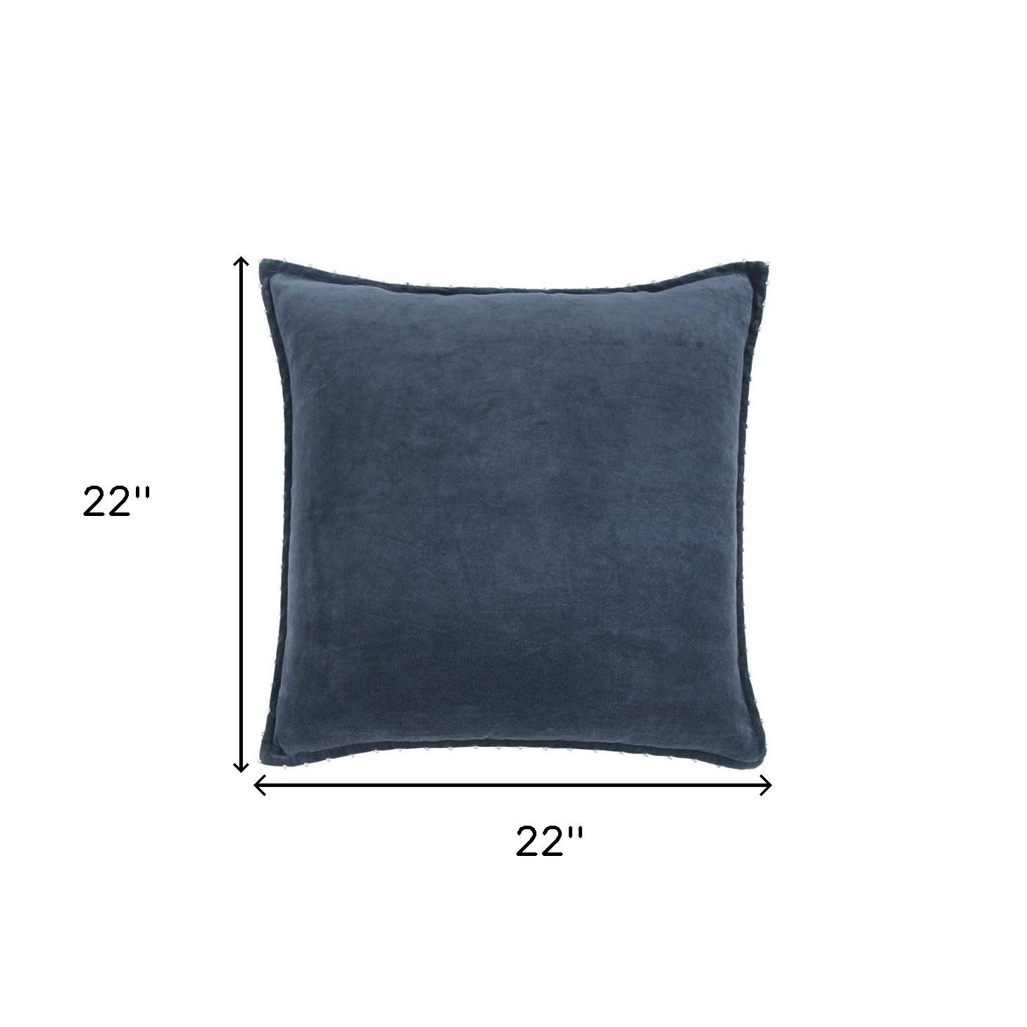 Indigo Solid Pearl Beaded Edge Throw Pillow