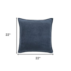 Indigo Solid Pearl Beaded Edge Throw Pillow