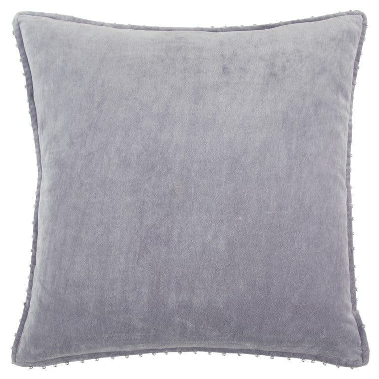 Soft Lilac Solid Pearl Beaded Edge Throw Pillow - Homeroots