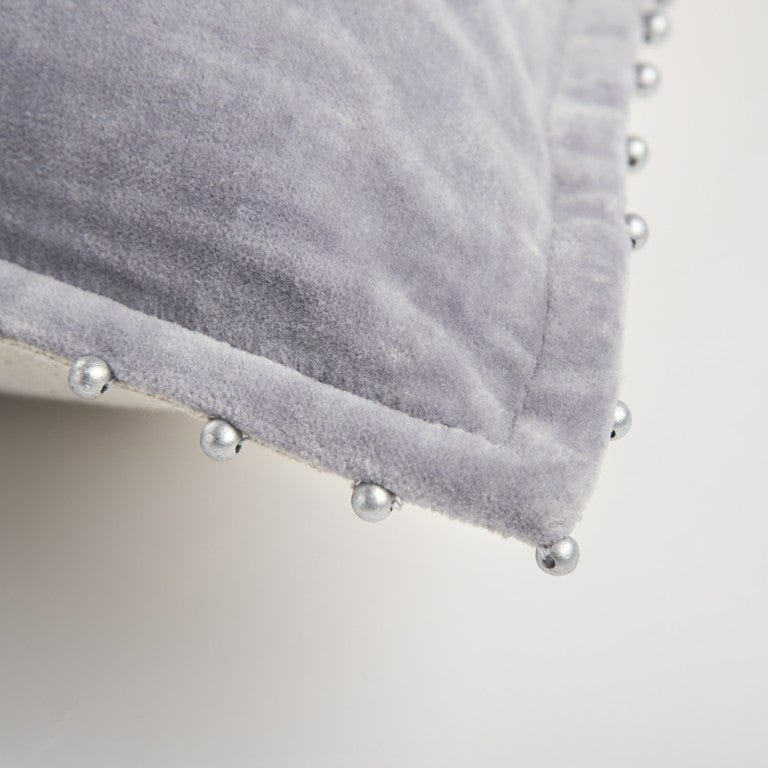 Soft Lilac Solid Pearl Beaded Edge Throw Pillow - Homeroots
