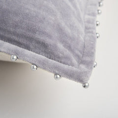 Soft Lilac Solid Pearl Beaded Edge Throw Pillow - Homeroots
