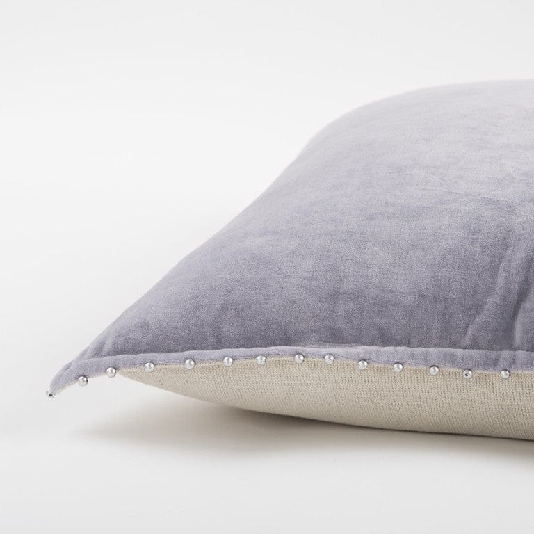 Soft Lilac Solid Pearl Beaded Edge Throw Pillow - Homeroots