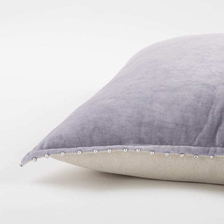 Soft Lilac Solid Pearl Beaded Edge Throw Pillow - Homeroots - Flyclothing LLC