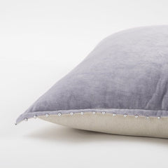 Soft Lilac Solid Pearl Beaded Edge Throw Pillow - Homeroots