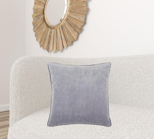 Soft Lilac Solid Pearl Beaded Edge Throw Pillow - Homeroots