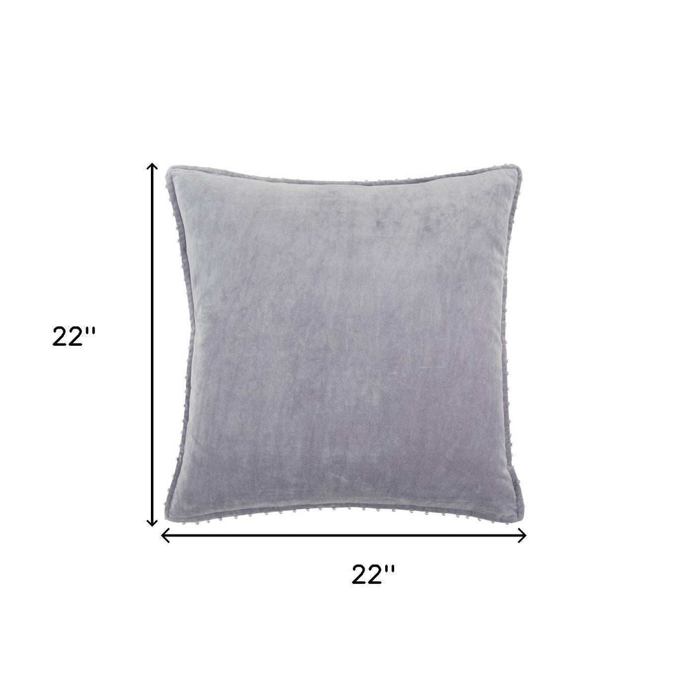 Soft Lilac Solid Pearl Beaded Edge Throw Pillow - Homeroots - Flyclothing LLC