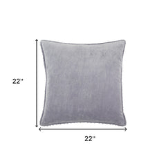 Soft Lilac Solid Pearl Beaded Edge Throw Pillow