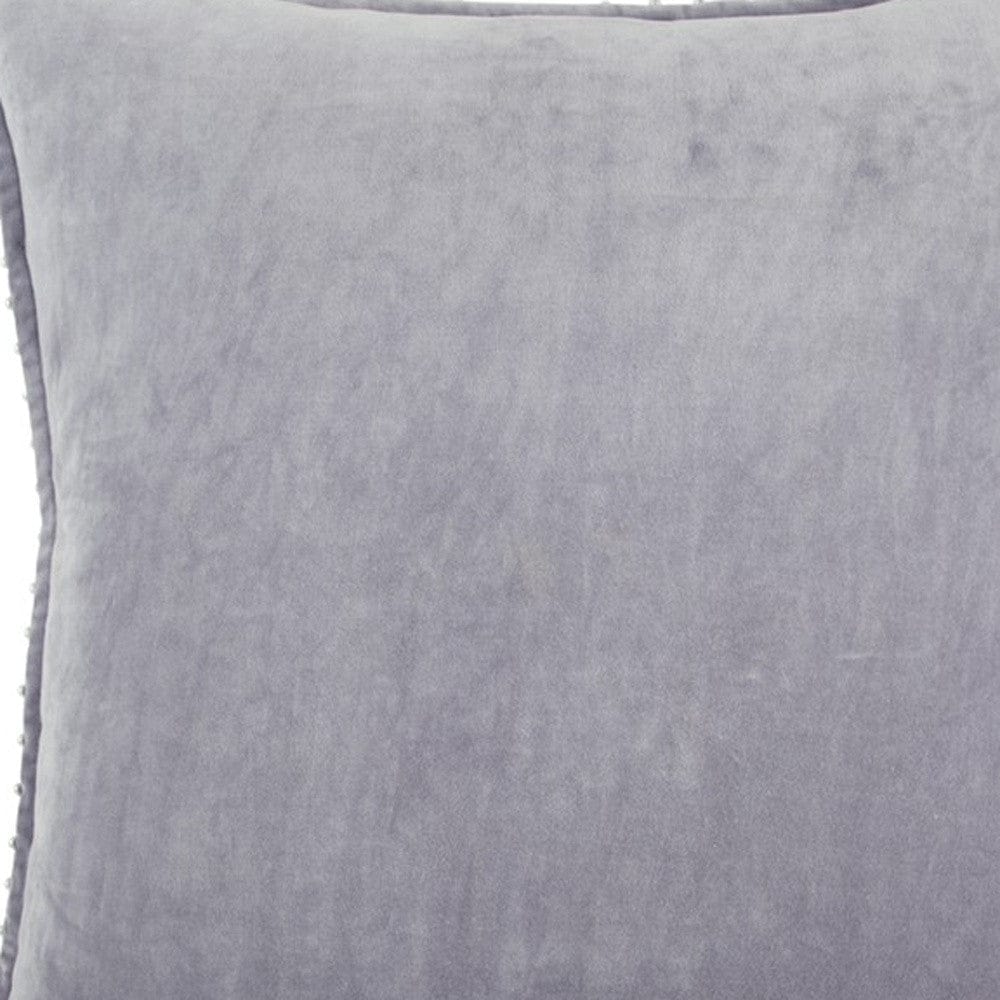 Soft Lilac Solid Pearl Beaded Edge Throw Pillow - Homeroots
