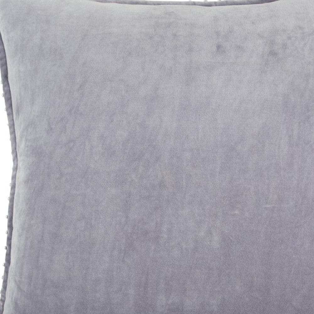 Soft Lilac Solid Pearl Beaded Edge Throw Pillow - Homeroots - Flyclothing LLC