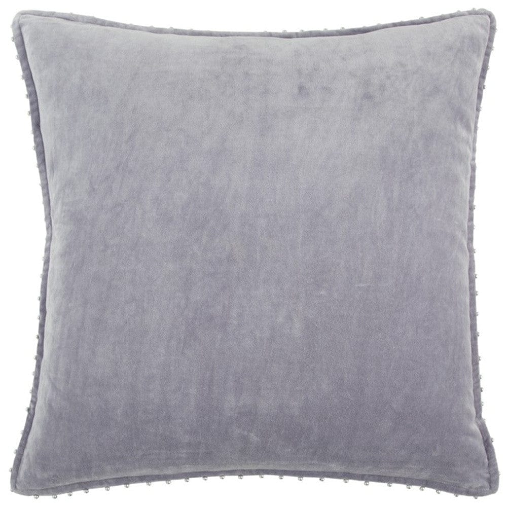 Soft Lilac Solid Pearl Beaded Edge Throw Pillow - Homeroots
