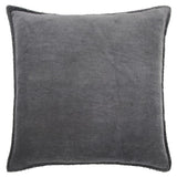 Dark Gray Solid Pearl Beaded Edge Throw Pillow - Homeroots