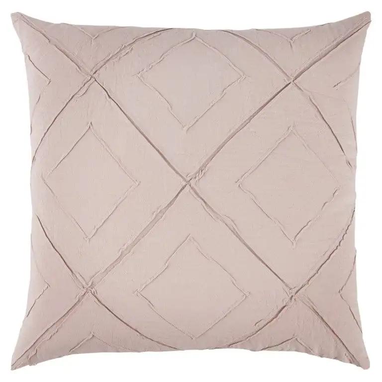Blush Pin Tuck Diamond Pattern Throw Pillow - Homeroots