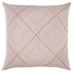 Blush Pin Tuck Diamond Pattern Throw Pillow