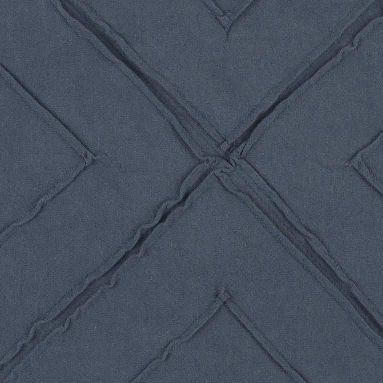 Indigo Pin Tuck Diamond Pattern Throw Pillow - Homeroots - Flyclothing LLC