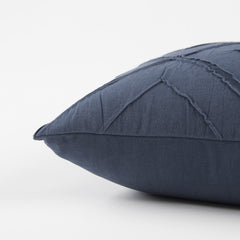 Indigo Pin Tuck Diamond Pattern Throw Pillow