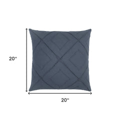 Indigo Pin Tuck Diamond Pattern Throw Pillow