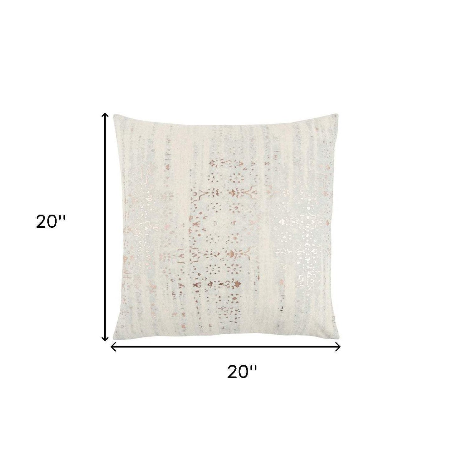 Ivory Silver Distressed Vintage Throw Pillow - Homeroots - Flyclothing LLC