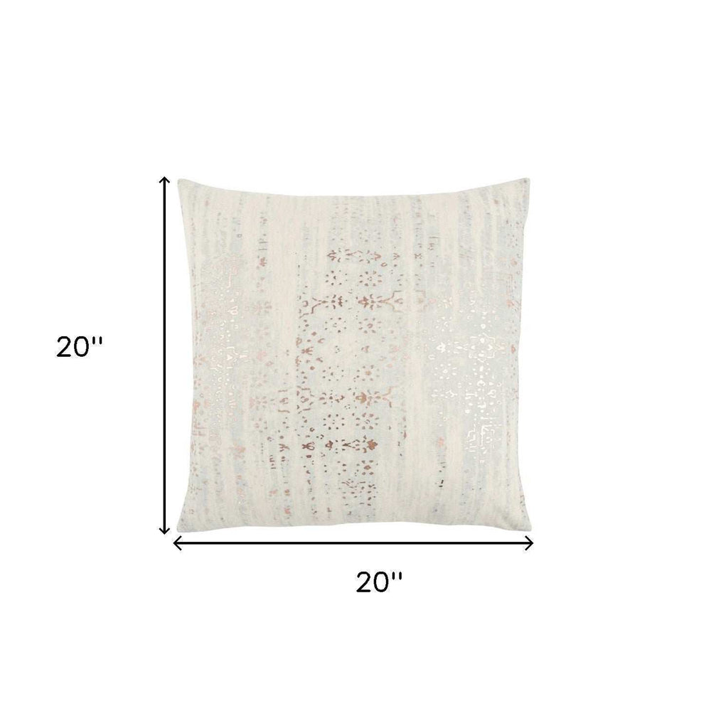 Ivory Silver Distressed Vintage Throw Pillow - Homeroots - Flyclothing LLC