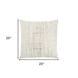 Ivory Silver Distressed Vintage Throw Pillow - Homeroots