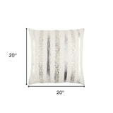 Silver and Gold Glam Stripe Beaded Throw Pillow - Homeroots - Flyclothing LLC
