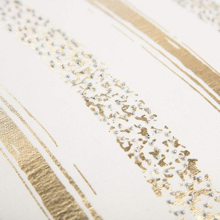 Gold Glam Stripe Beaded Throw Pillow - Homeroots - Flyclothing LLC