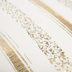 Gold Glam Stripe Beaded Throw Pillow