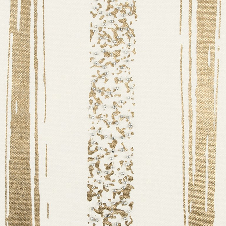 Gold Glam Stripe Beaded Throw Pillow