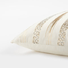 Gold Glam Stripe Beaded Throw Pillow