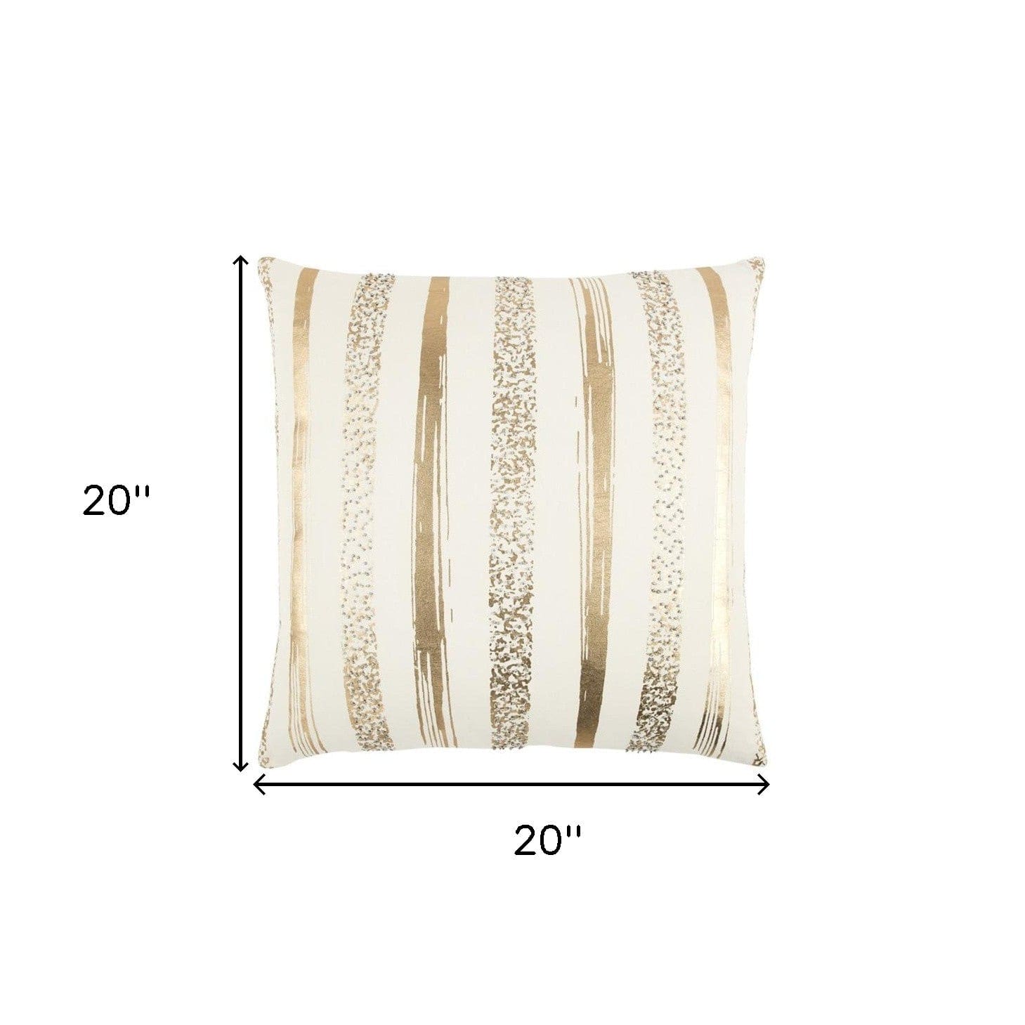 Gold Glam Stripe Beaded Throw Pillow - Homeroots