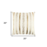 Gold Glam Stripe Beaded Throw Pillow - Homeroots - Flyclothing LLC