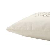 11" X 21" Ivory Home is Where the Heart Is Throw Pillow With Embroidery - Homeroots
