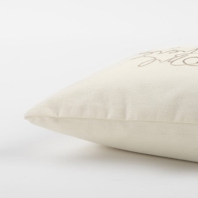 11" X 21" Ivory Home is Where the Heart Is Throw Pillow With Embroidery - Homeroots - Flyclothing LLC