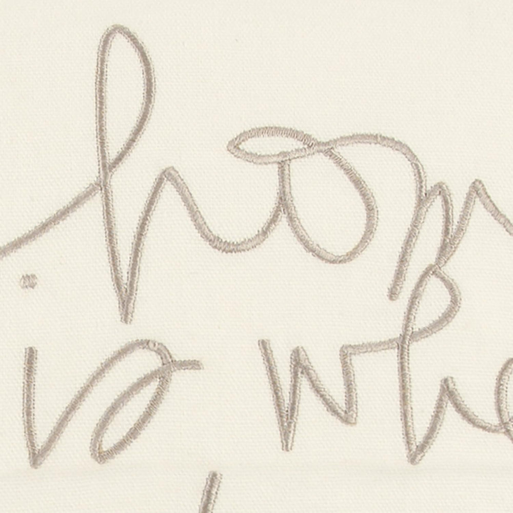 11" X 21" Ivory Home is Where the Heart Is Throw Pillow With Embroidery - Homeroots - Flyclothing LLC