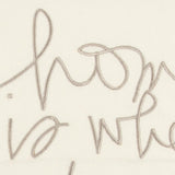 11" X 21" Ivory Home is Where the Heart Is Throw Pillow With Embroidery - Homeroots - Flyclothing LLC