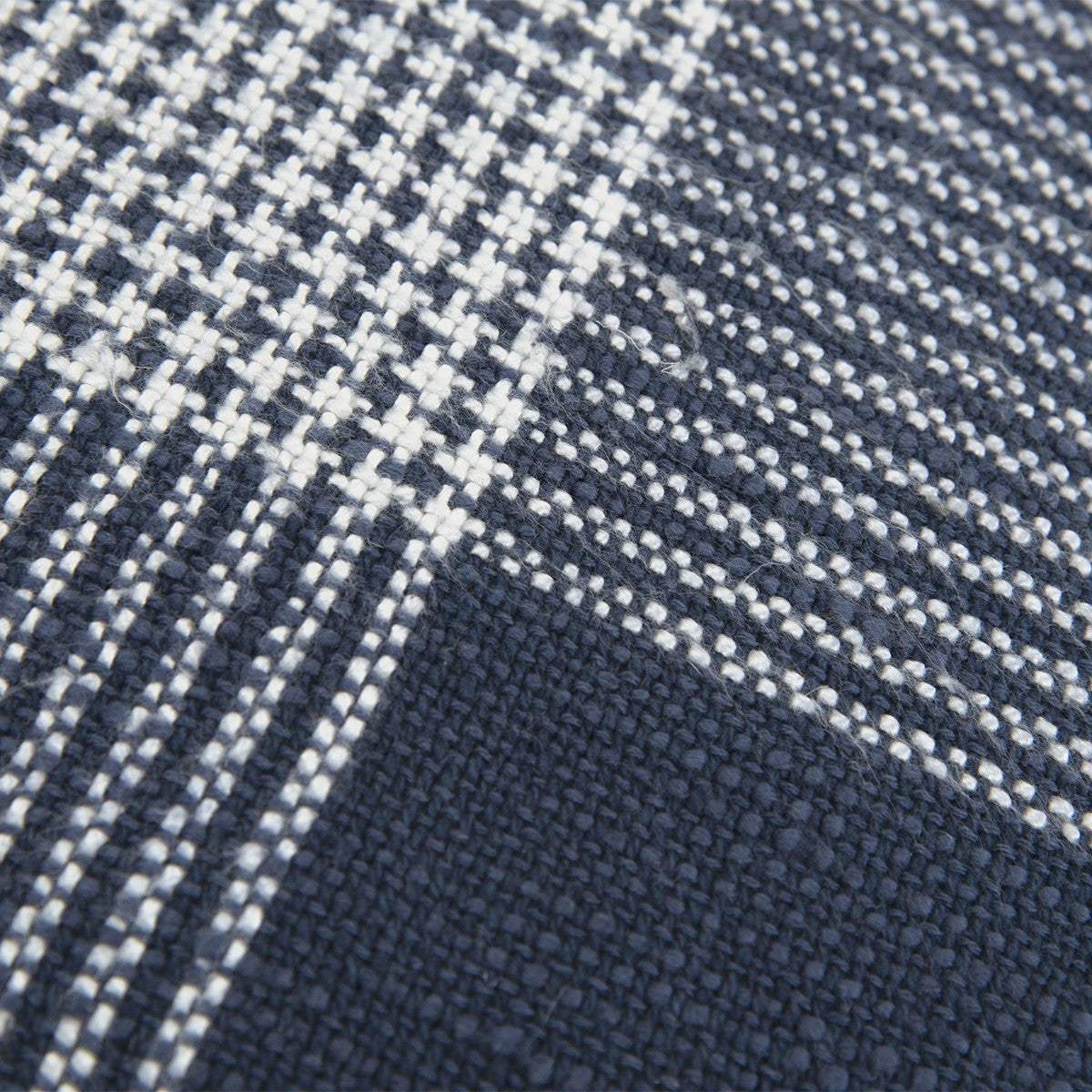 Indigo White Plaid Pattern Throw Pillow - Homeroots - Flyclothing LLC