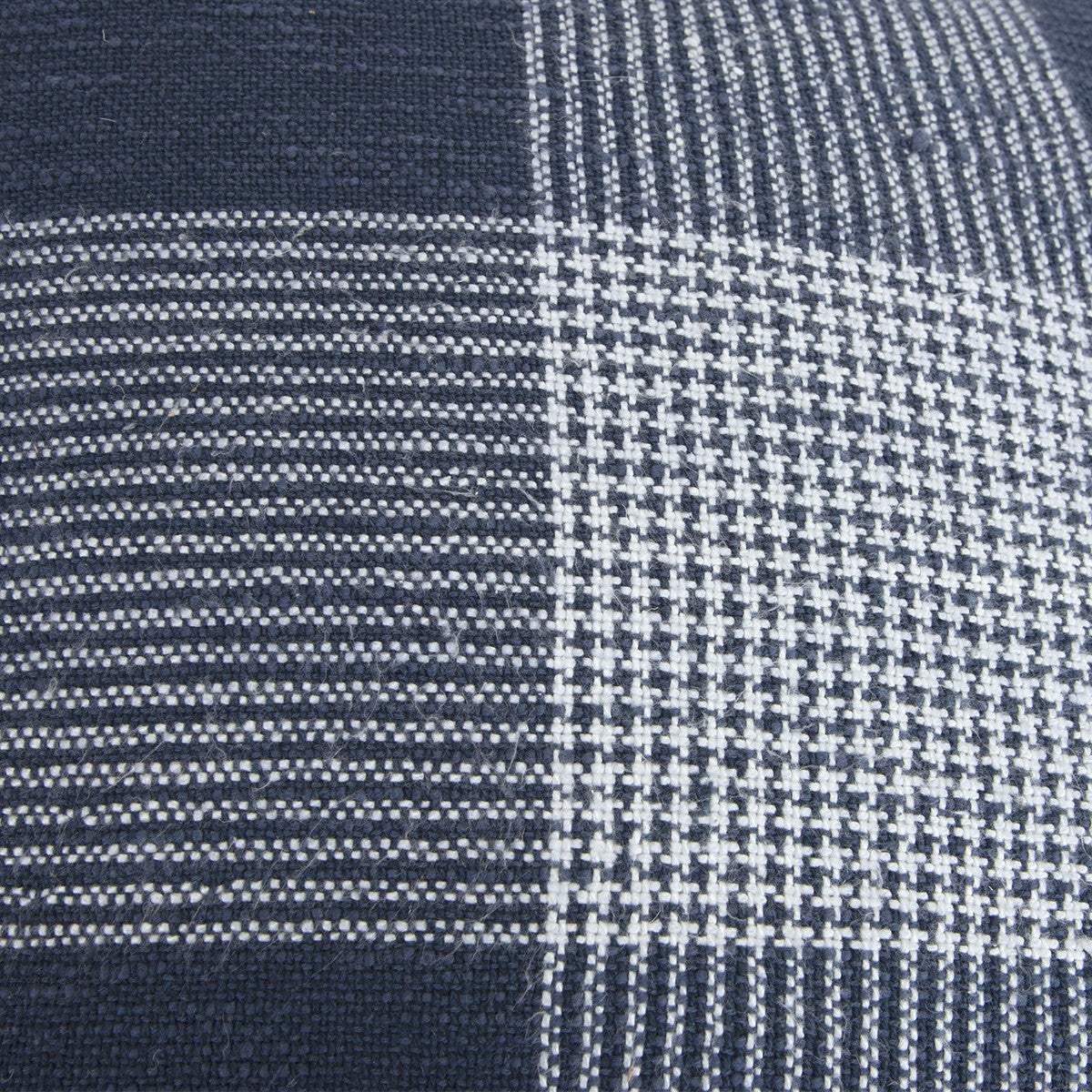 Indigo White Plaid Pattern Throw Pillow - Homeroots - Flyclothing LLC