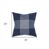 Indigo White Plaid Pattern Throw Pillow - Homeroots - Flyclothing LLC