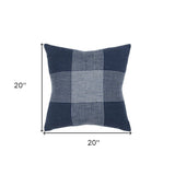 Indigo White Plaid Pattern Throw Pillow - Homeroots - Flyclothing LLC