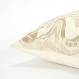 20" X 20" Gold and Ivory Swirl Cotton Zippered Pillow - Homeroots