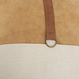 20" Natural and Brown Cotton and Leather Throw Pillow - Homeroots - Flyclothing LLC