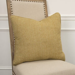 Gold Solid Classic Decorative Throw Pillow - Homeroots