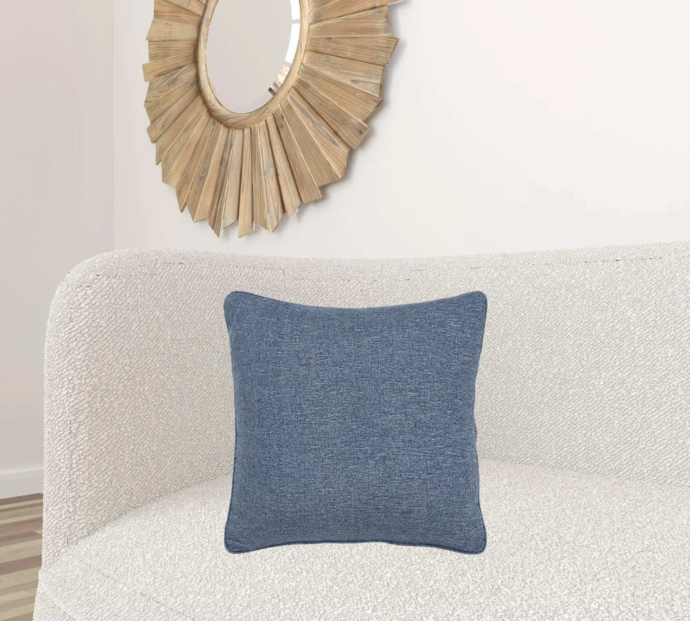 Blue Solid Classic Decorative Throw Pillow - Homeroots - Flyclothing LLC