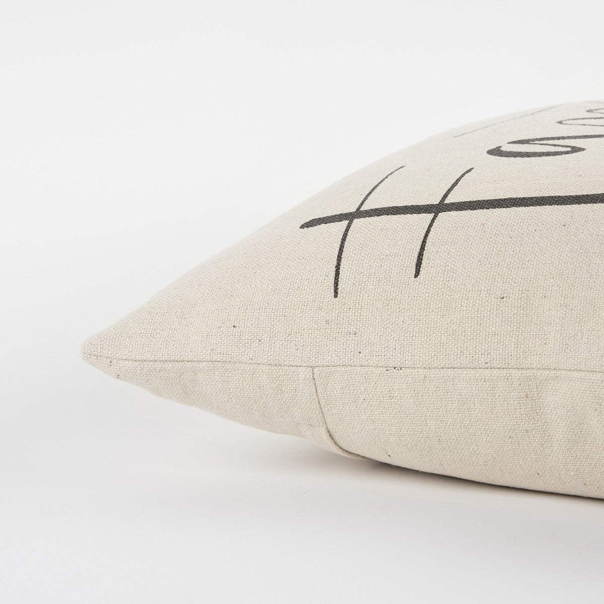 Gray Cream Canvas Family Love Throw Pillow - Homeroots - Flyclothing LLC