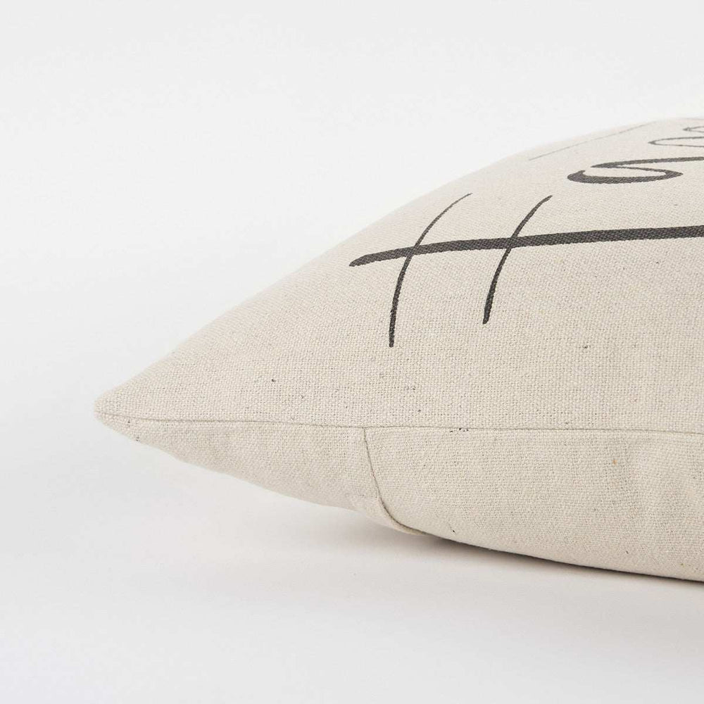 Gray Cream Canvas Family Love Throw Pillow - Homeroots - Flyclothing LLC