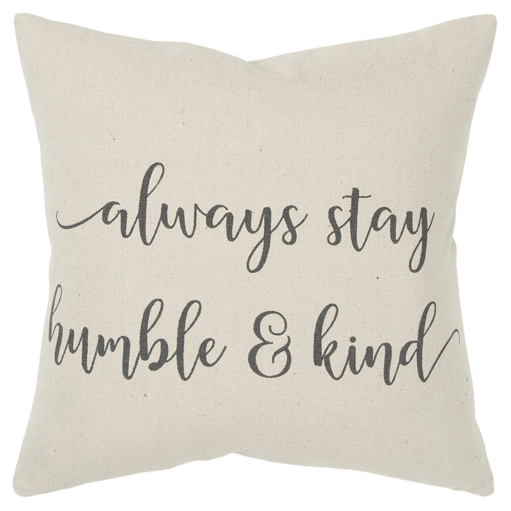 Gray Cream Humble and Kind Throw Pillow - Homeroots