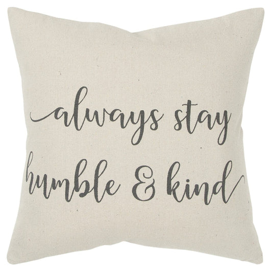 Gray Cream Humble and Kind Throw Pillow - Homeroots